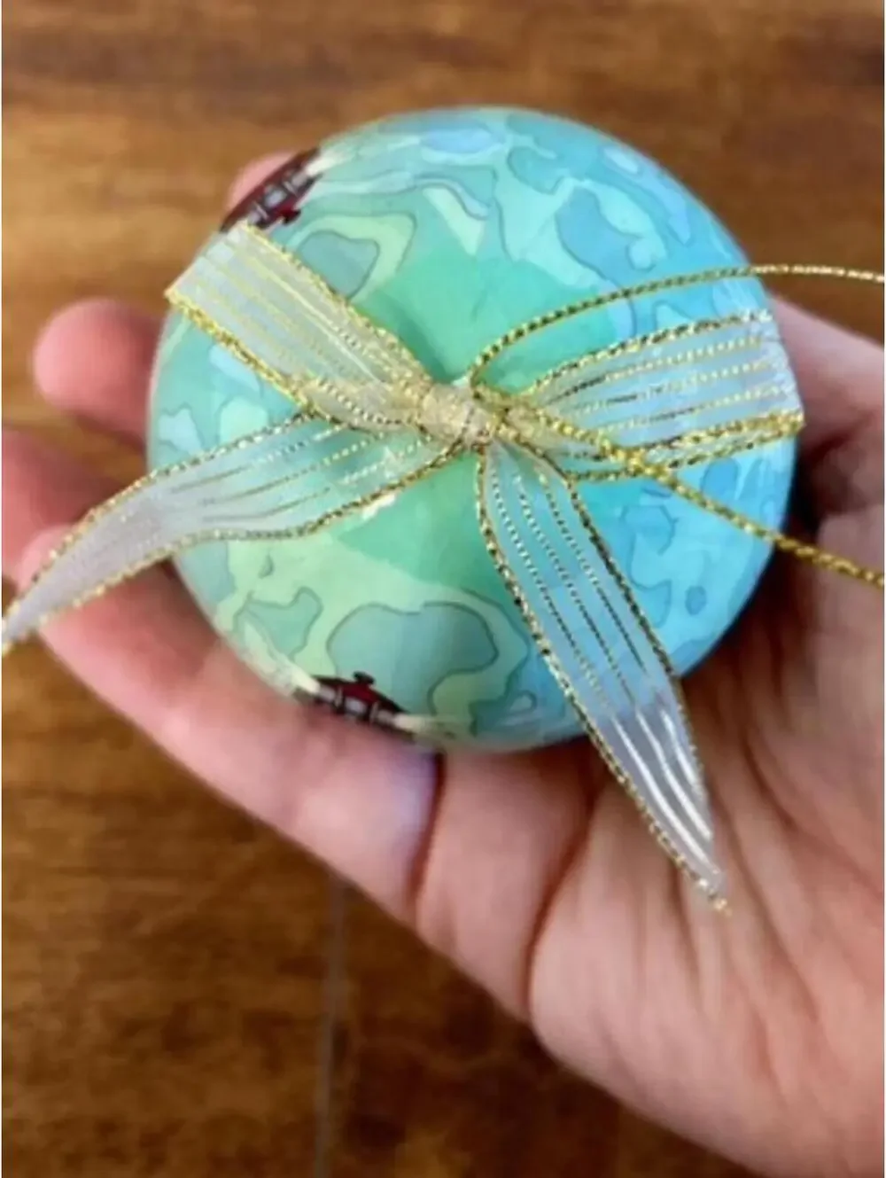 Decorative Lighthouse and Ship Patterned Christmas Ornament Ball